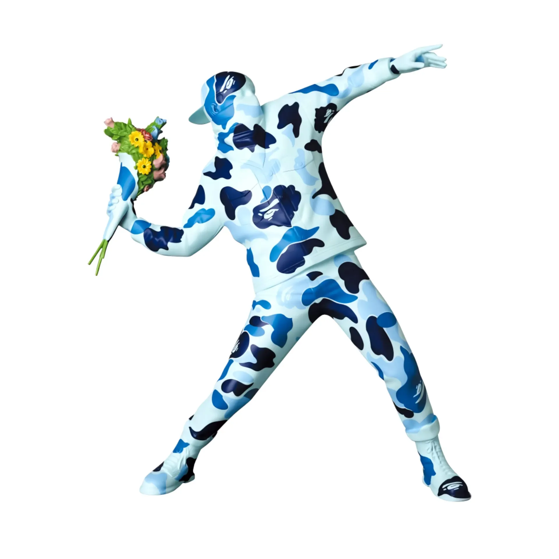 ФИГУРА BRANDALISM X BANKSY X BAPE FLOWER BOMBER BLUE 36 CM