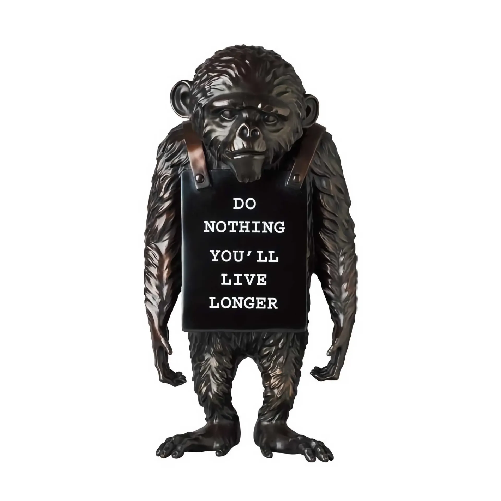 ФИГУРА BANKSY X BRANDALISED MONKEY SIGN STATUE BRONZE 36 СМ