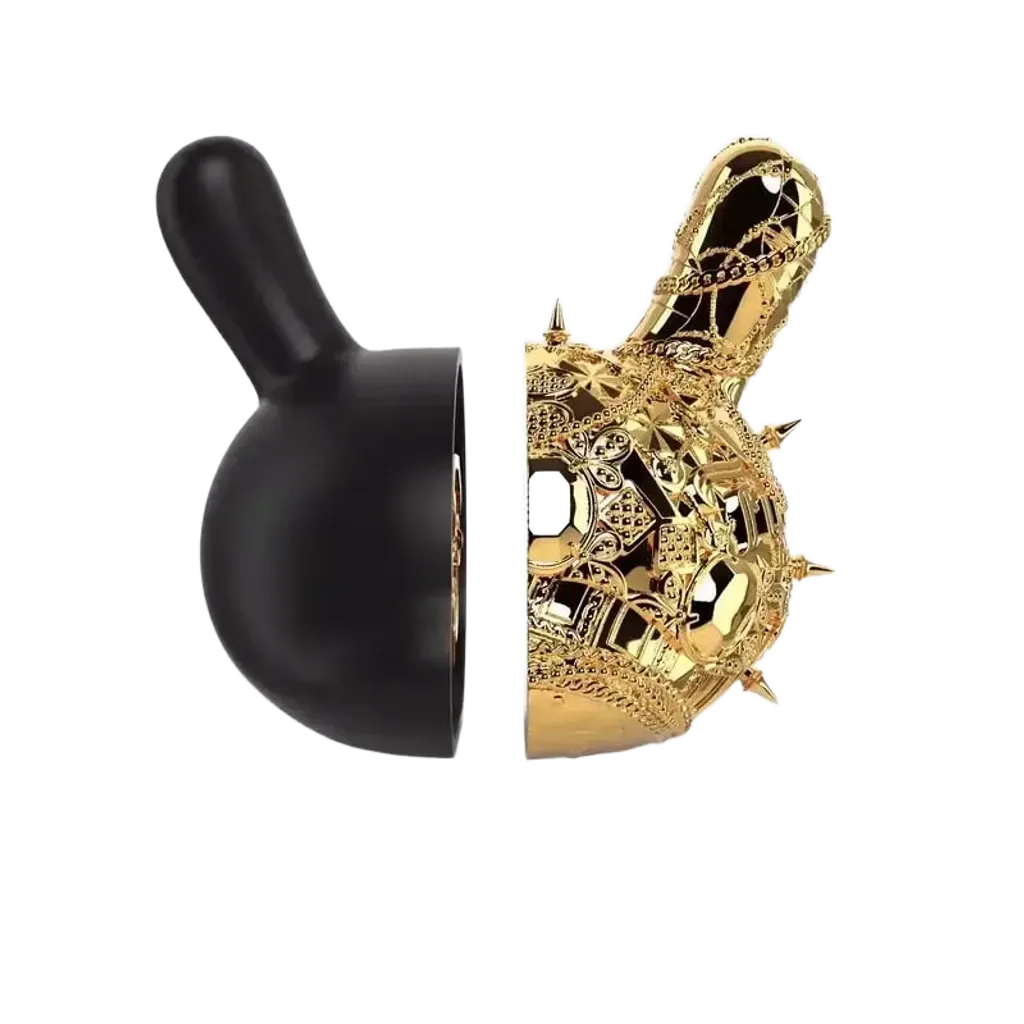 ФИГУРА KIDROBOT TRISTAN EATON 20TH ANNIVERSARY 12'' DUNNY HEAD GOLD/BLACK 30 СМ
