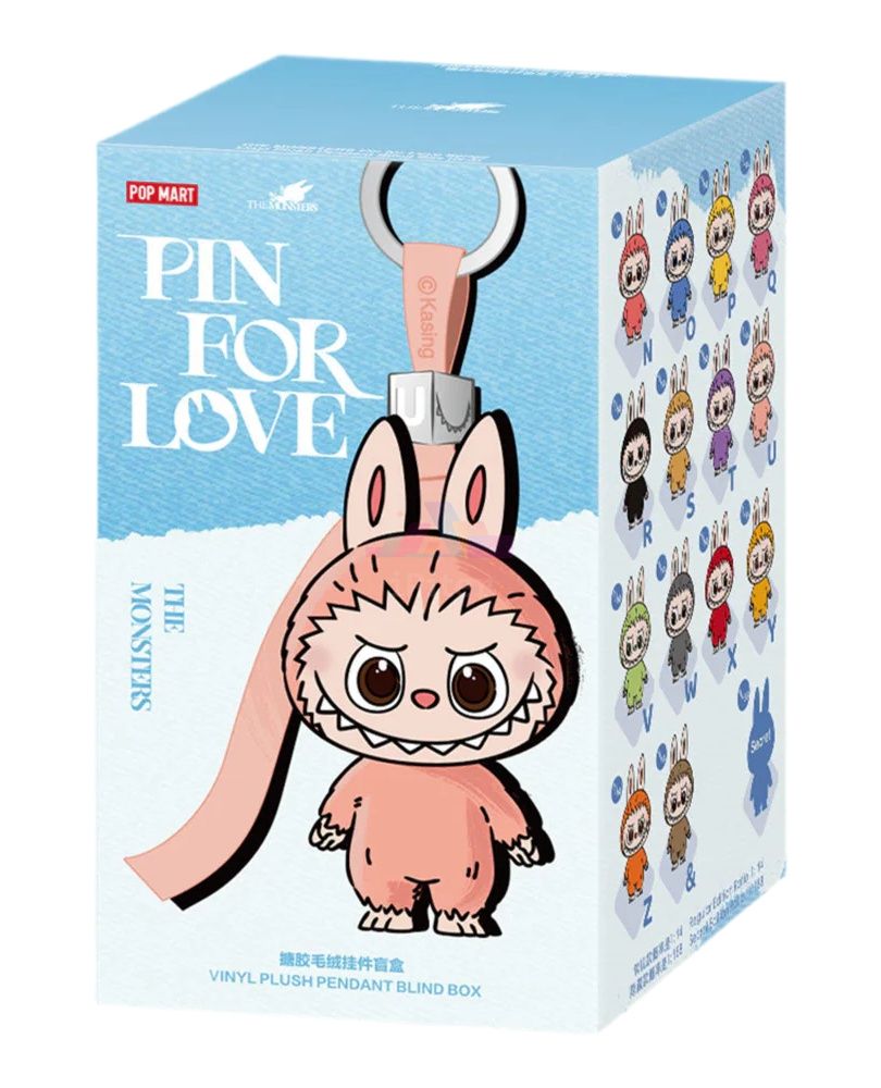 ФИГУРА POP MART LABUBU THE MONSTERS PIN FOR LOVE (N–Z) Коробка-сюрприз ГОЛУБОЙ
