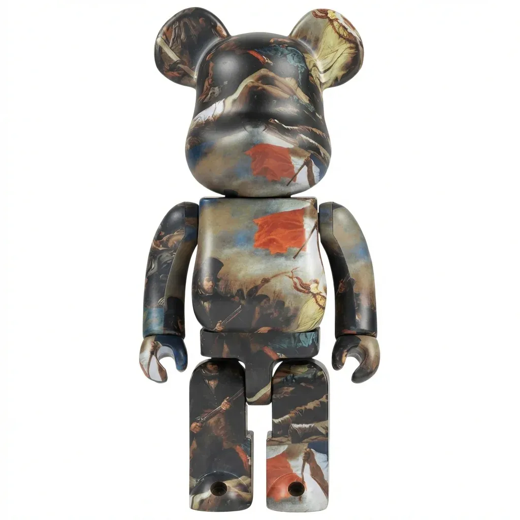 ФИГУРА MEDICOM TOY BEARBRICK EUGÈNE DELACROIX LIBERTY LEADING THE PEOPLE 100％ & 400% 7 CM & 28 CM - 1