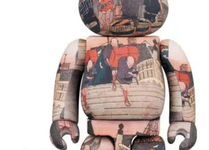 ФИГУРА MEDICOM TOY BEARBRICK UTAGAWA HIROSHIGE "THE 53 STATIONS OF THE TOKAIDO-NIHONBASHI" 100% & 400% 7 CM & 28 CM - 2