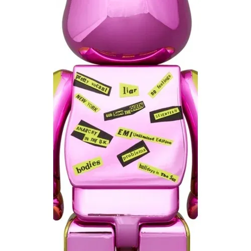 ФИГУРА MEDICOM TOY BEARBRICK SEX PISTOLS NEVER MIND THE BOLLOCKS CHROME VER 100% & 400％ 7 CM & 28 CM - 2