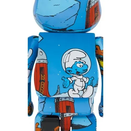 ФИГУРА MEDICOM TOY BEARBRICK THE SMURFS ASTROSMURF 100％ & 400% 7 CM & 28 CM - 2