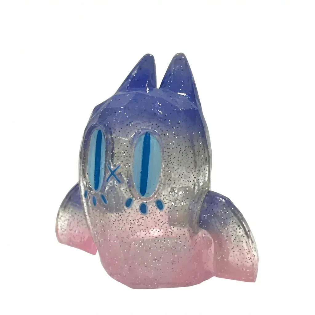 BEN THE GHOST CAT SOFUBI SILVER GLITTER